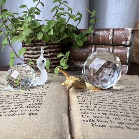 Duo d'escargots en cristal