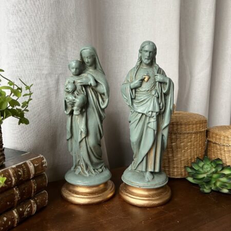 Statues religieuses - Sacré-Cœur & Vierge à l’Enfant