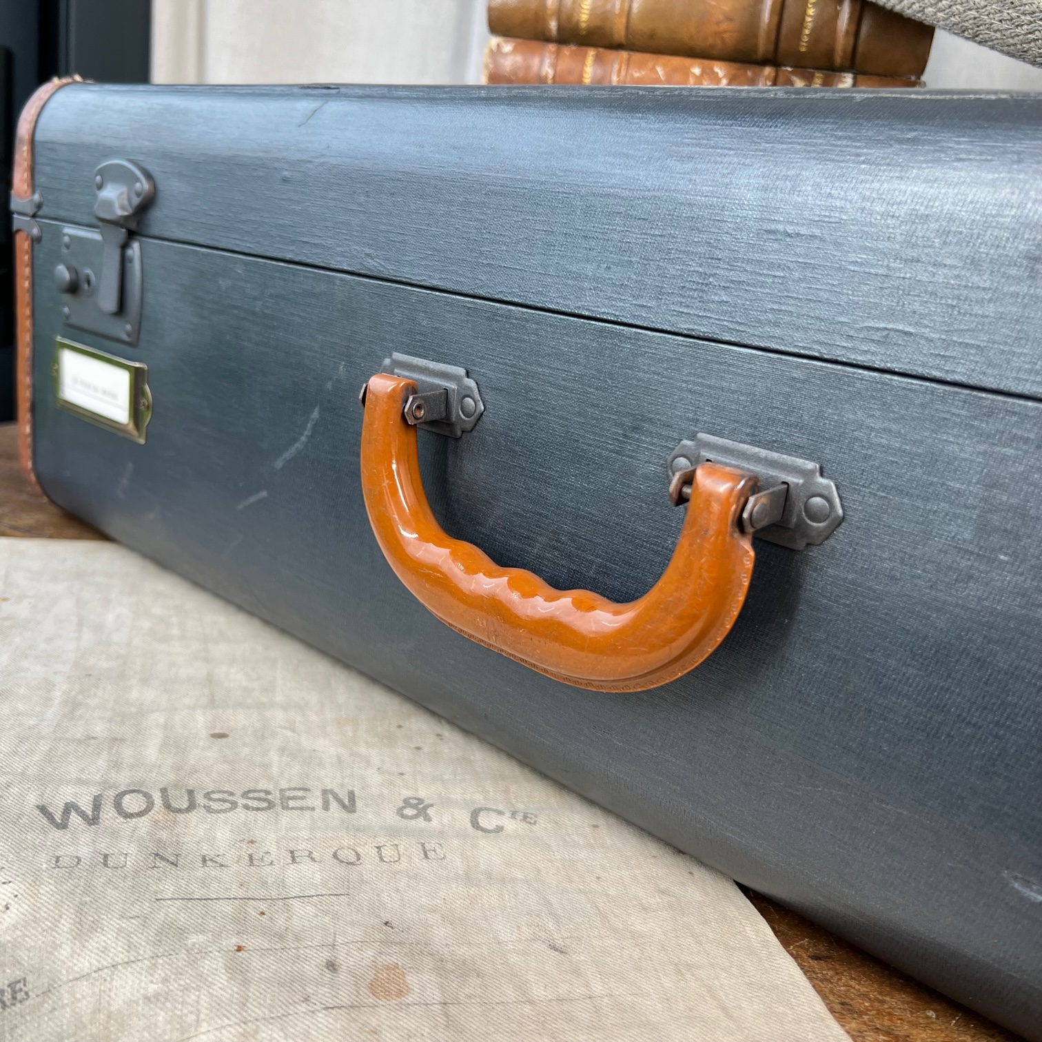 valise ancienne de représentant cuir voyage collection nécessaire