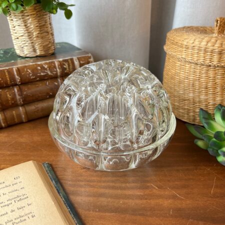 Grand pique-fleurs ancien en verre 19 trous