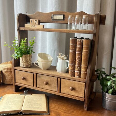 Étagère en bois, 3 tiroirs "Fleurette"