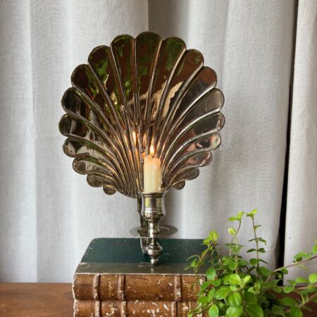 Bougeoir "coquille " en métal argenté