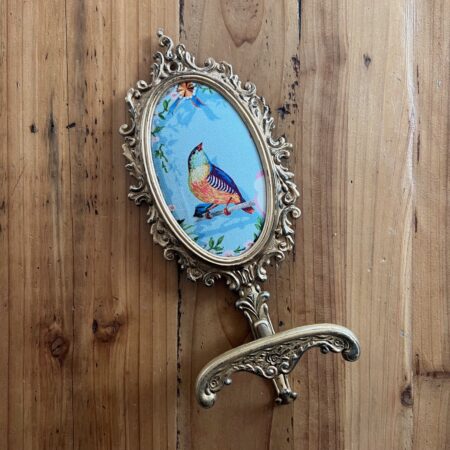 Patère italienne en métal doré "oiseau"