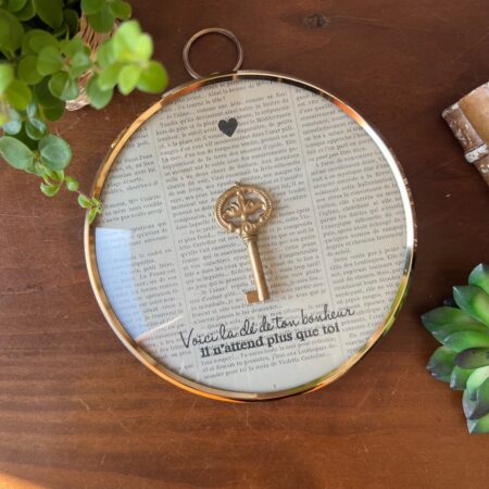 Cadre bombé "La clé du bonheur"