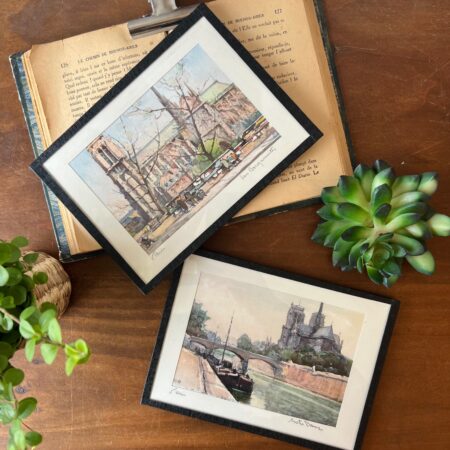 Duo de repros d'aquarelle de Paris