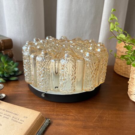 Plafonnier en verre bullé 1950'