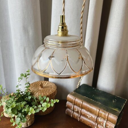 Baladeuse en verre givré et doré