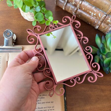 Petit miroir en fer forgé terracotta