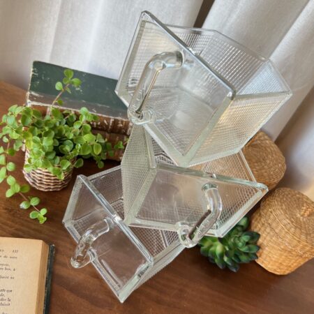Grand tiroir d’épicier en verre moulé
