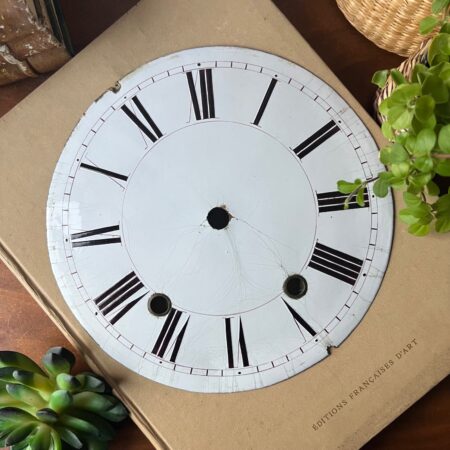 Grand cadran d'horloge en tôle émaillée