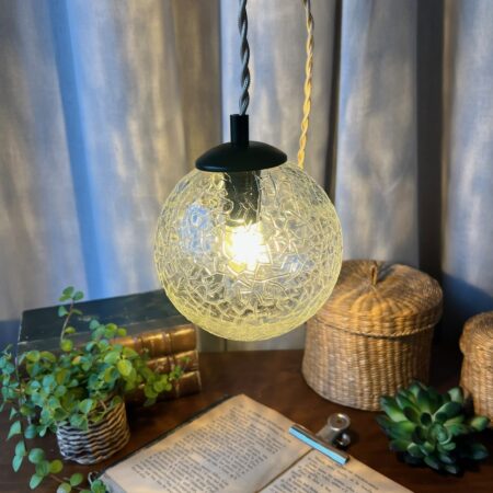 Baladeuse "boule" en verre craquelé