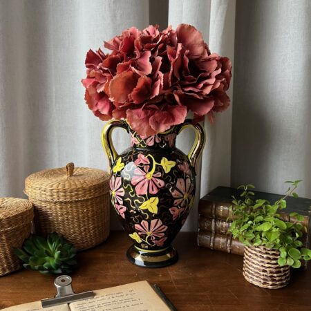 Vase amphore noir & doré "Monaco"