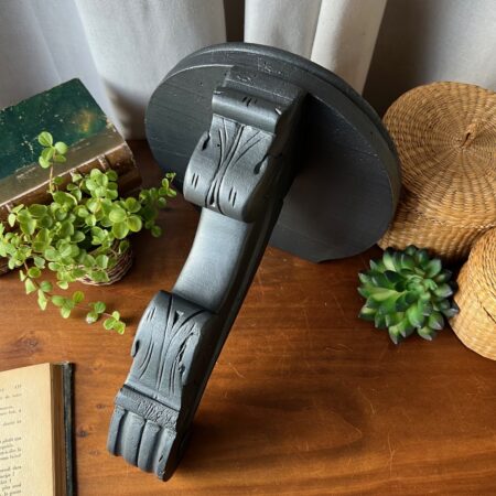 Console d’applique en bois massif patiné noir