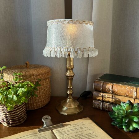 Petite lampe bougeoir en laiton