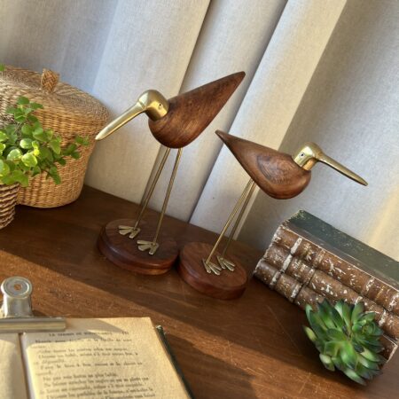 Grues en laiton et palissandre
