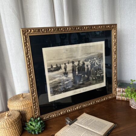 Lithographie ancienne "Retour de pêche"