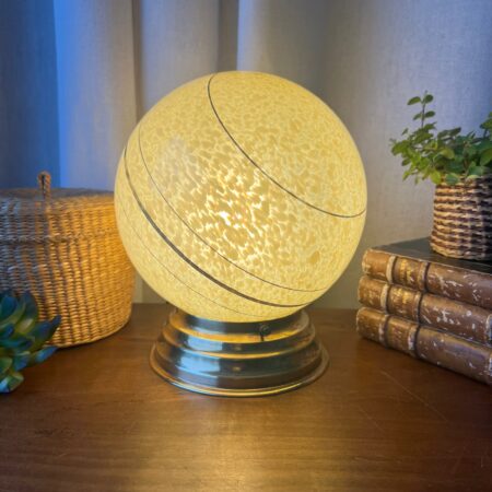 Lampe avec globe en verre de Clichy "Pleine Lune"