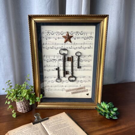 (création unique) Grand cadre "Clés de ton bonheur" n°1