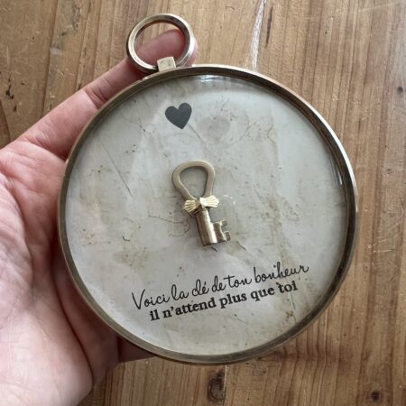 (création) Cadre bombé "La clé du bonheur"