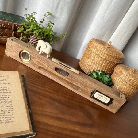 Ancien niveau en bois & laiton "équilibre"