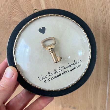 (création) Cadre bombé "La clé du bonheur"