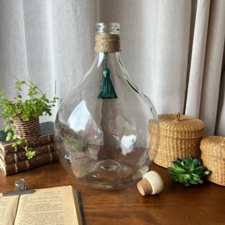 Grande bonbonne ancienne en verre épais 10 litres "Ambrosio"