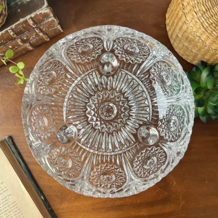 Grande coupe à fruits en cristal sur pied tripode