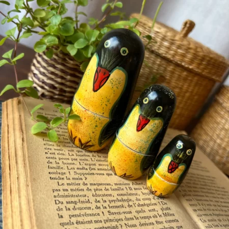 Famille de pingouins gigognes vintage