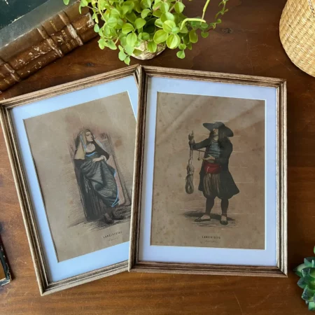 Duo de gravures anciennes bretonnes - Landivisiau 19e, Adolphe Leleux