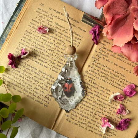 Pampille en cristal "Coccinelle" • pour Valérie