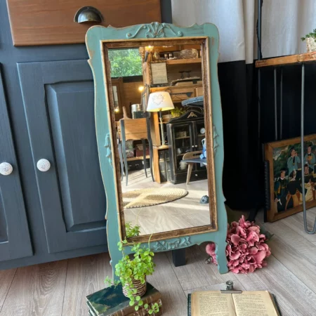 Miroir ancien patiné vert sauge