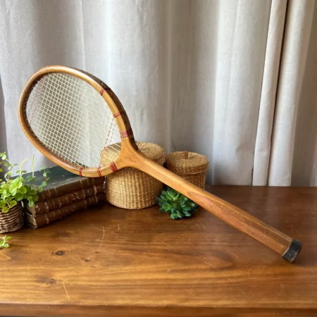 Raquette de tennis ancienne en bois FLEX - déco vintage