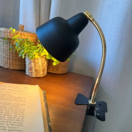Petite lampe à pince vintage noire