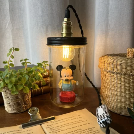 Lampe bocal "Mickey" vintage • création unique