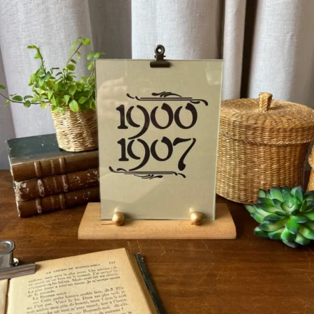 Porte-photo Art déco en verre et bois