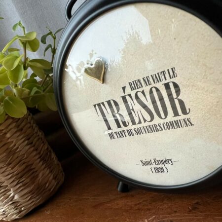 (création) Réveil vintage Jaz noir et or "Trésor"