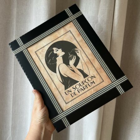 Cadre miroir ancien Art déco revisité "Un soupçon de parfum"
