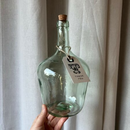 Bonbonne ancienne "Viresa" en verre vert clair – 2 litres