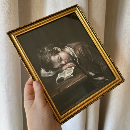 Cadre doré – reproduction "Le Petit Paresseux" de Jean-Baptiste Greuze